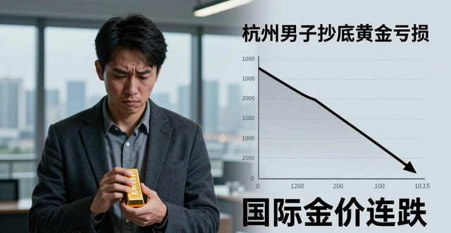 国际金价连跌，杭州男子抄底160克黄金却亏1万多